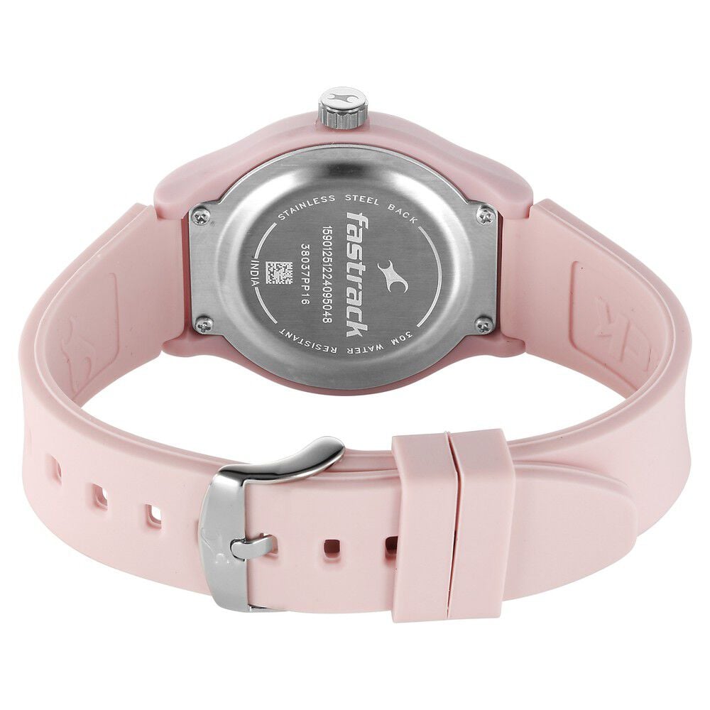 Fastrack Tees Urbanique Quartz Analog Pink Dial Silicone Strap watch For Girls