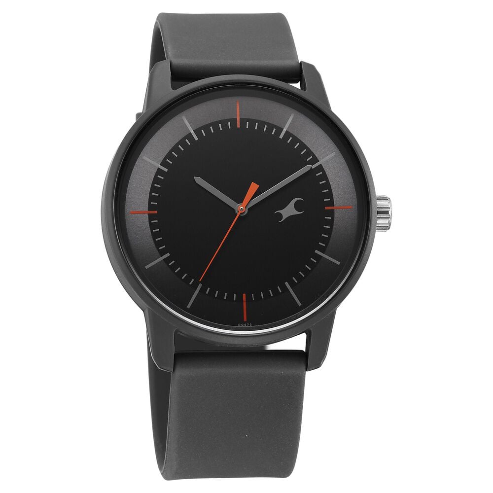 Fastrack Tees Urbanique Quartz Analog Black Dial Silicone Strap watch For Guys