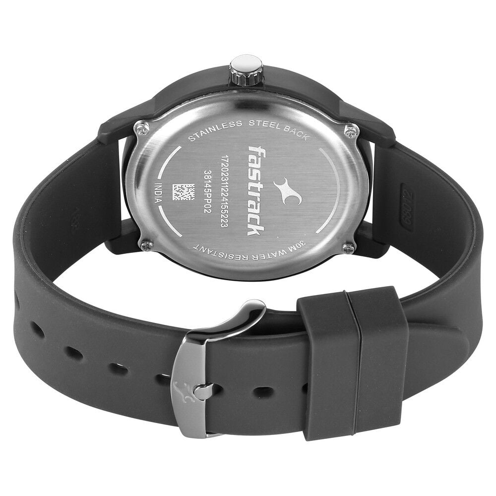 Fastrack Tees Urbanique Quartz Analog Black Dial Silicone Strap watch For Guys