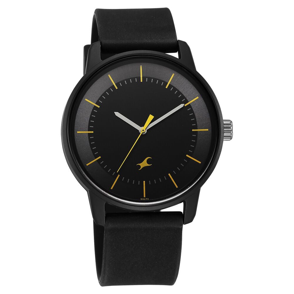 Fastrack Tees Urbanique Quartz Analog Black Dial Silicone Strap watch For Guys