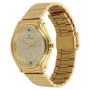 Titan Quartz Analog with Day and Date Champagne Dial Golden Stainless Steel Strap Watch For Men