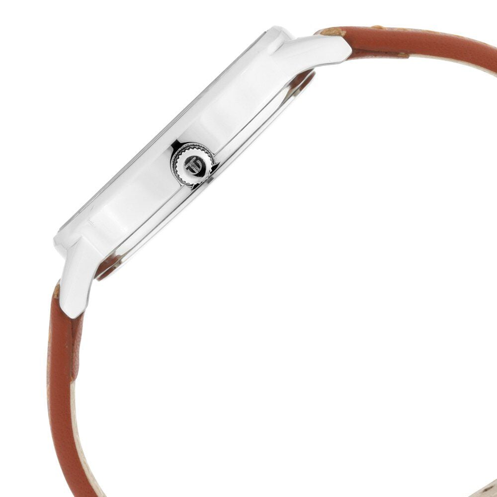 Titan Women's Precision Simplicity Watch: Grey Gradient Dial with Leather Strap