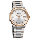 Titan Regalia Dodecagon Quartz Analog with Date Silver Dial Two Toned Stainless Steel Strap Watch For Men