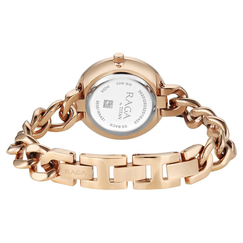 Titan Raga Showstopper Quartz Analog Silver Dial Metal Strap Watch For Women