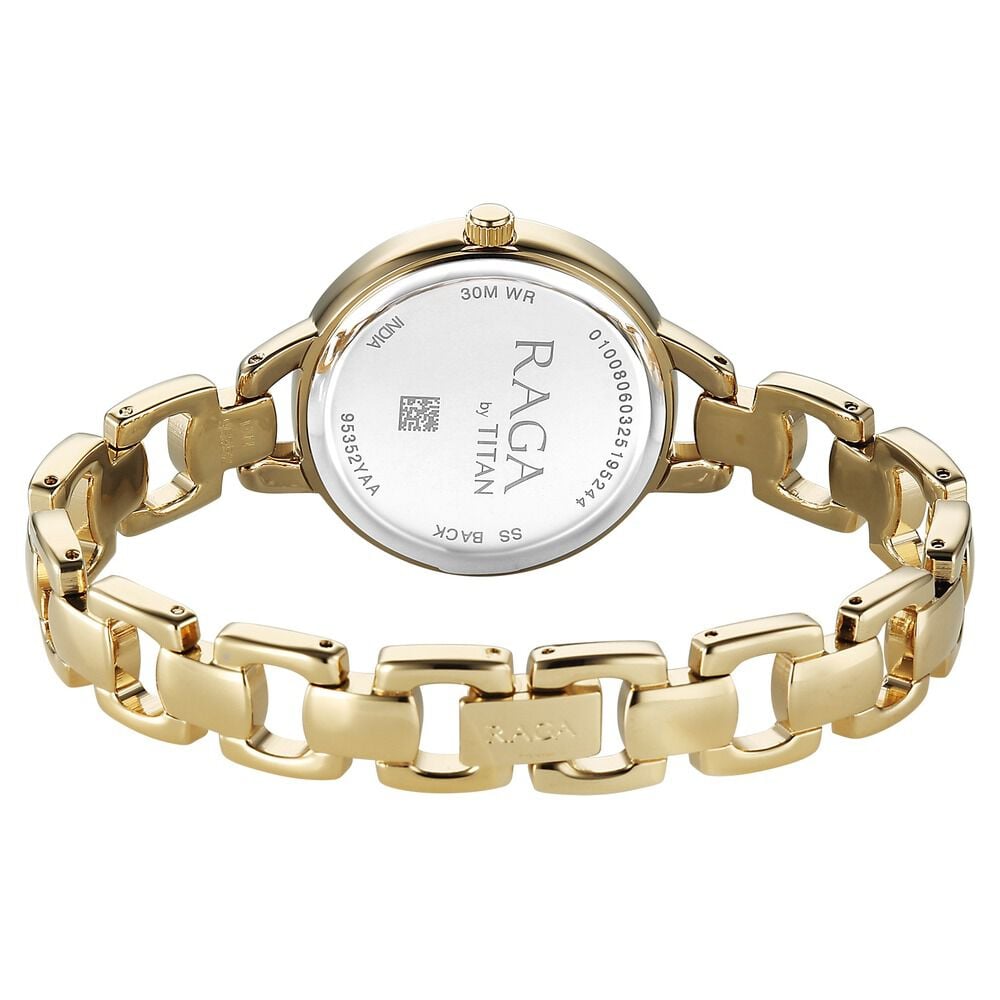 Titan Raga Showstopper Quartz Analog Silver Dial Metal Strap Watch For Women