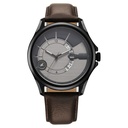 Fastrack Groove Quartz Analog with Date Two Toned Dial Brown Leather Strap Watch For Guys