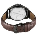 Fastrack Groove Quartz Analog with Date Two Toned Dial Brown Leather Strap Watch For Guys