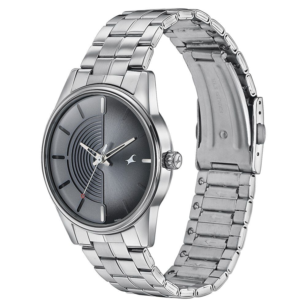 Fastrack Stunners Quartz Analog Grey Dial Stainless Steel Strap Watch for Guys