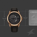 Fastrack Groove Quartz Analog with Date Grey Dial Black Leather Strap Watch For Guys