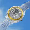 Fastrack Bare Quartz Analog Skeleton Unisex Watch With Grey Dial And Translucent Plastic Strap