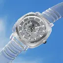 Fastrack Bare Quartz Analog Skeleton Unisex Watch With Grey Dial And Translucent Plastic Strap