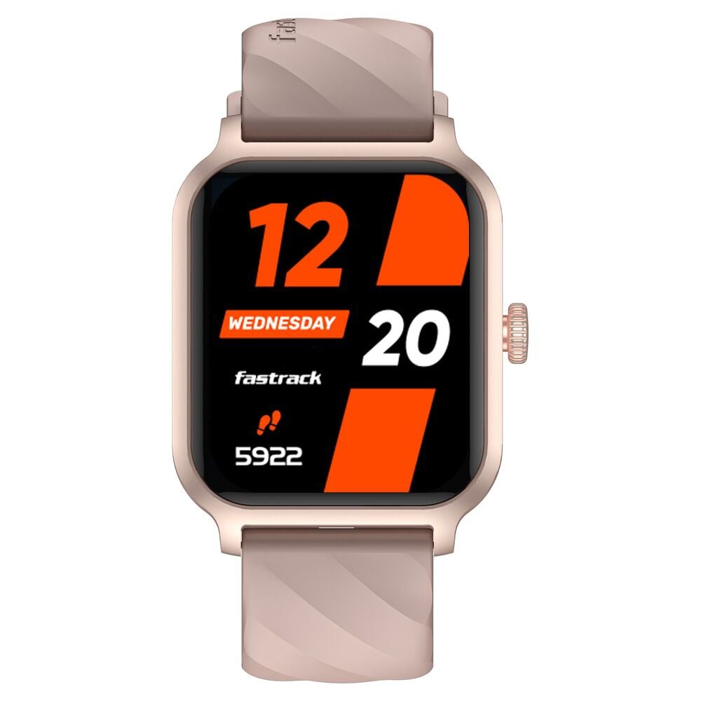 [38138pp05] Fastrack Rave FX2 with 4.64 cm UltraVU HD Display, SingleSync BT Calling, Functional Crown with Wine Red Strap