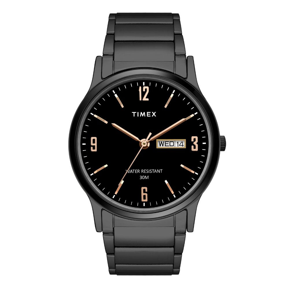 Timex Classics Men's Digital Black Dial Round Case Day Date Function Watch -TW000R438