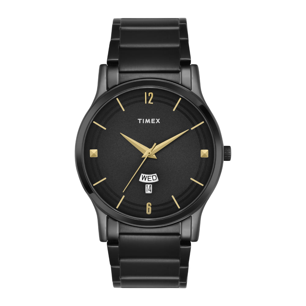 [TW000R459] Timex Men Black Round Analog Dial Watch- TW000R459