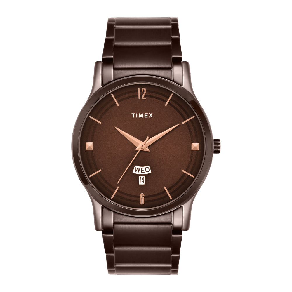 [TW000R461] Timex Men Brown Round Analog Dial Watch- TW000R461