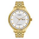 Timex Classics Men's White Dial Round Case Day Date Function Watch -TW0TG7501