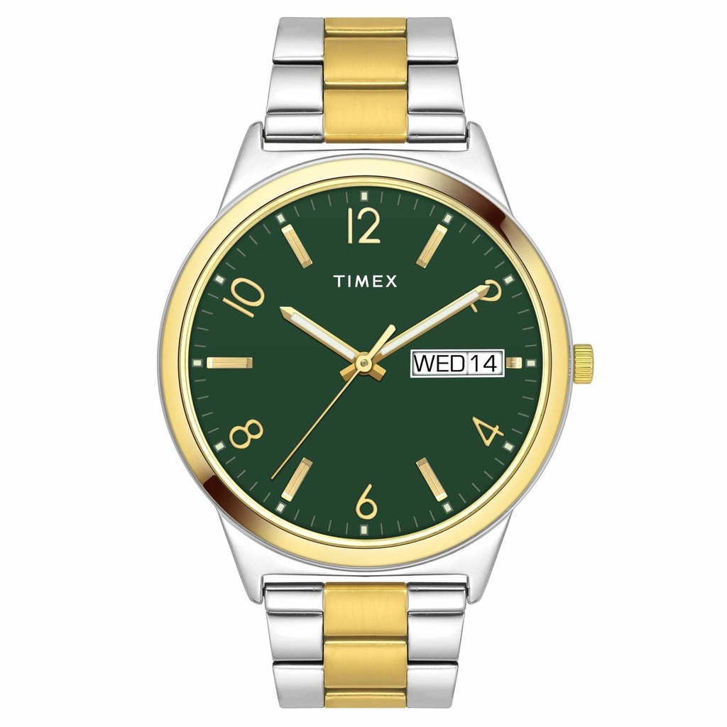 [TWTG10006] Timex Classics Collection Premium Quality Men's Analog Green Dial Coloured Quartz Watch, Round Dial with 41mm Case width - TWTG10006
