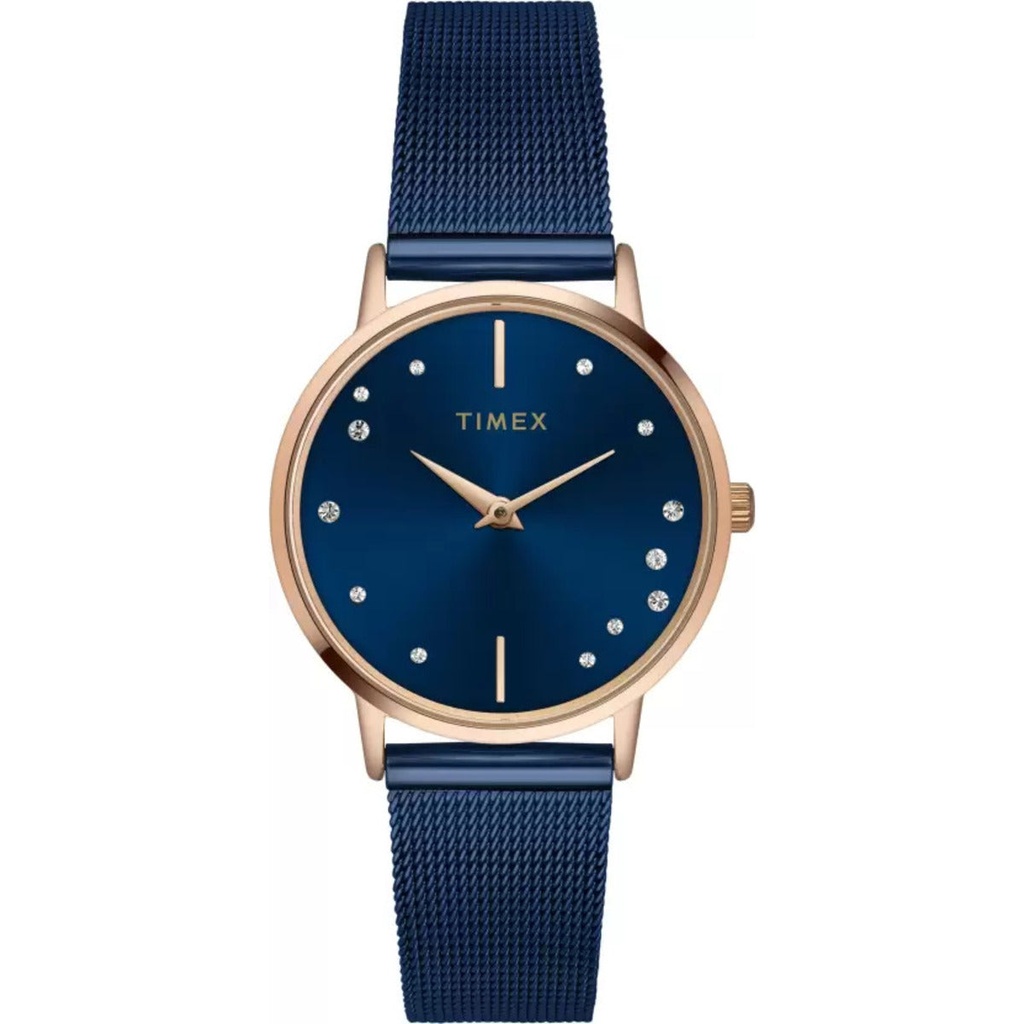 [TWEL15604] Timex Fashion Women's Blue Dial Round Case 2 Hands Function Watch -TWEL15604