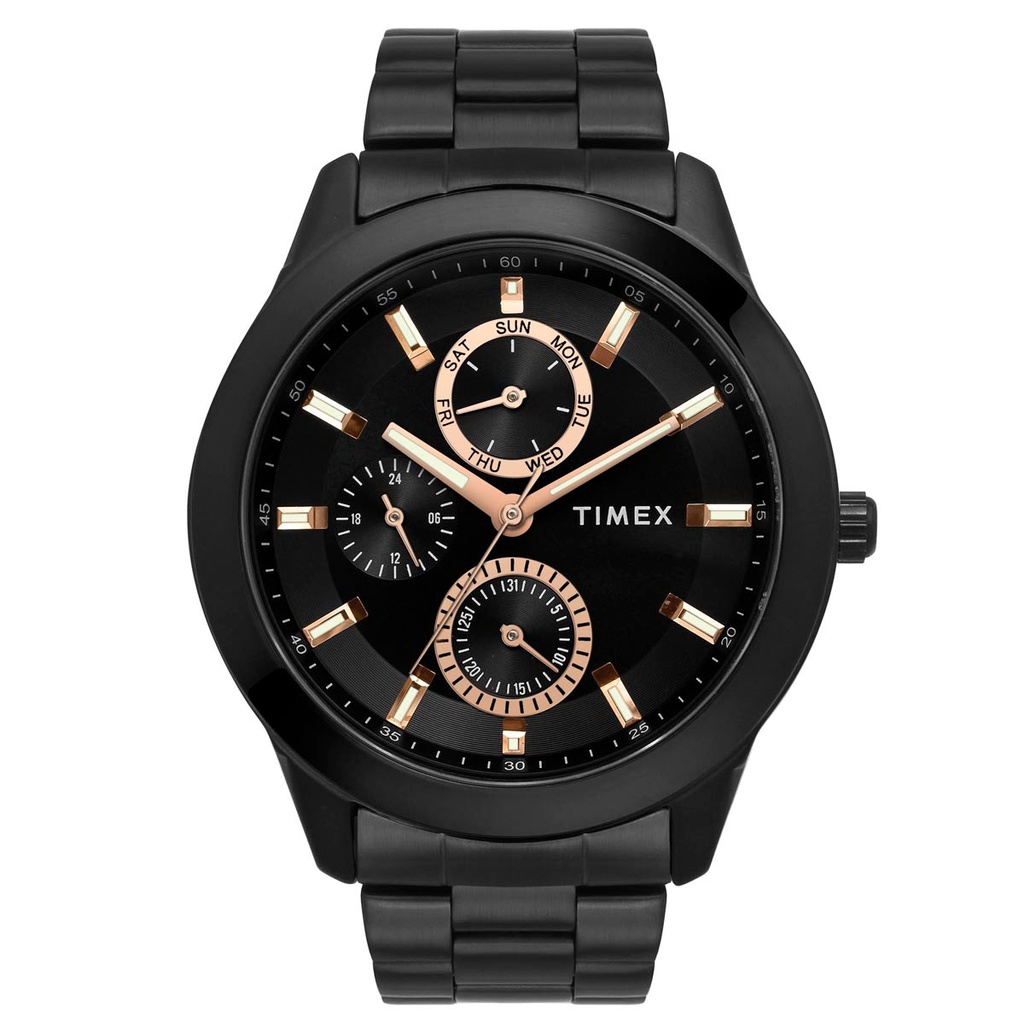 [TWEG18508] Timex Fashion Men's Black Dial Round Case Multifunction Function Watch -TWEG18508