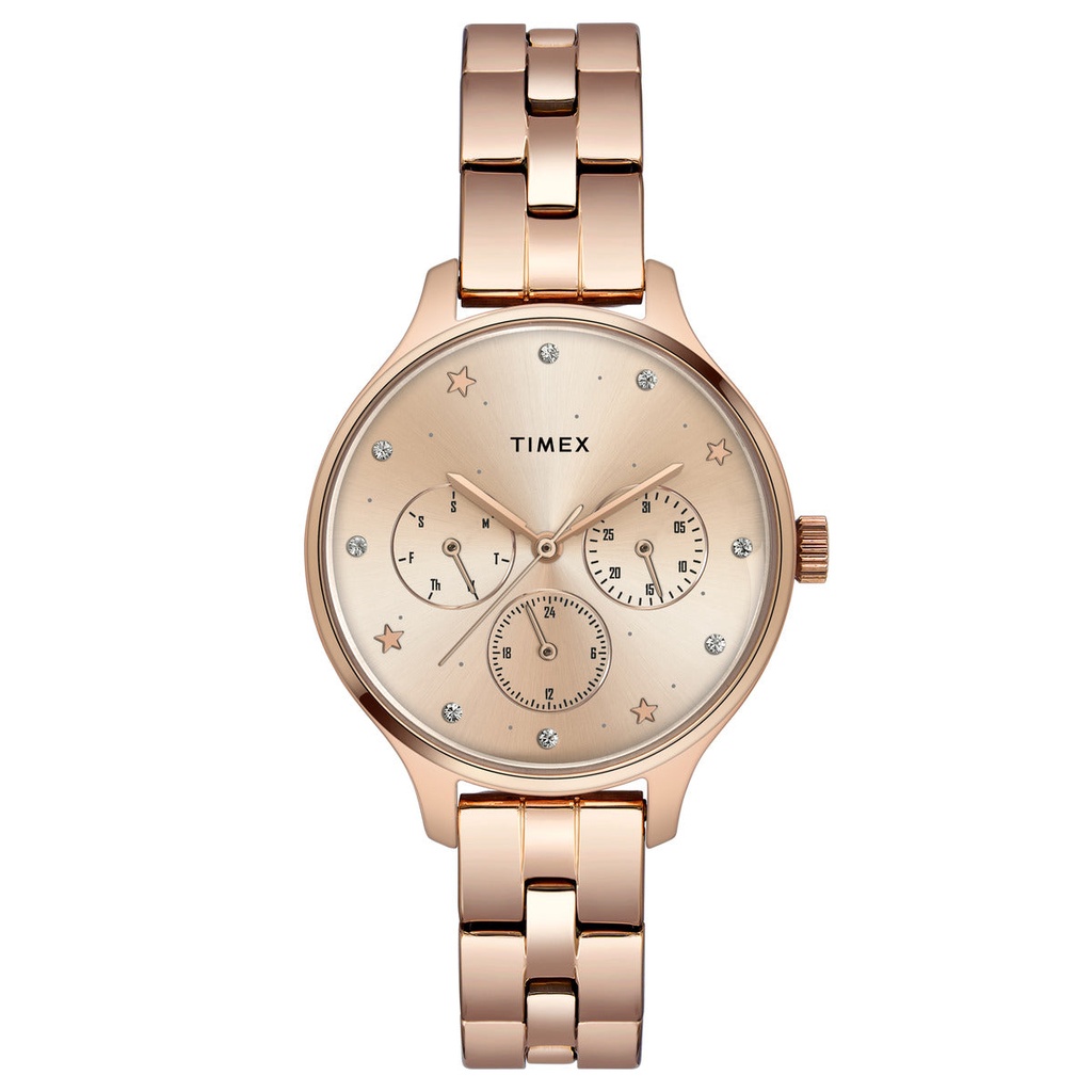 [TWEL14814] Timex Fashion Women's Rose Gold Dial Round Case Multifunction Function Watch -TWEL14814