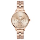 Timex Fashion Women's Rose Gold Dial Round Case Multifunction Function Watch -TWEL14814