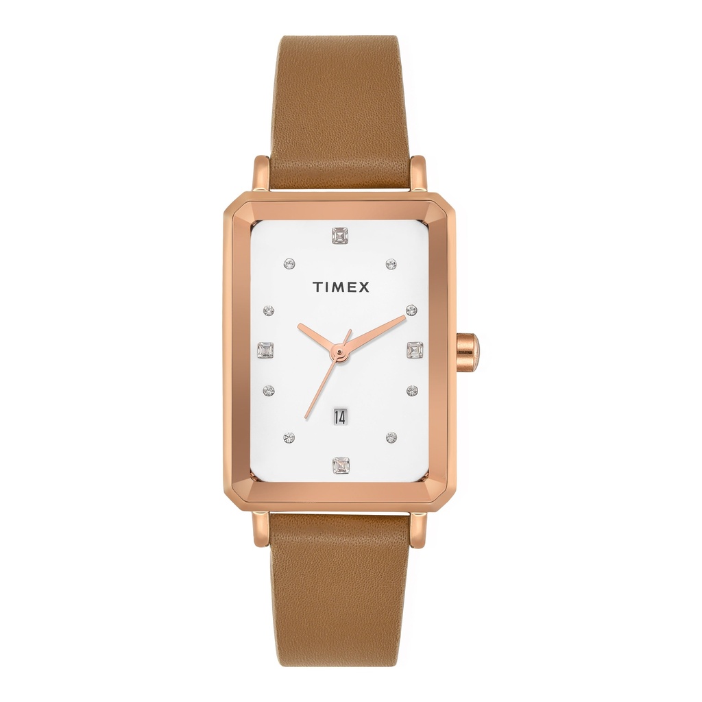 TIMEX Women White Rectangle Dial Analog Watch - TWEL20800