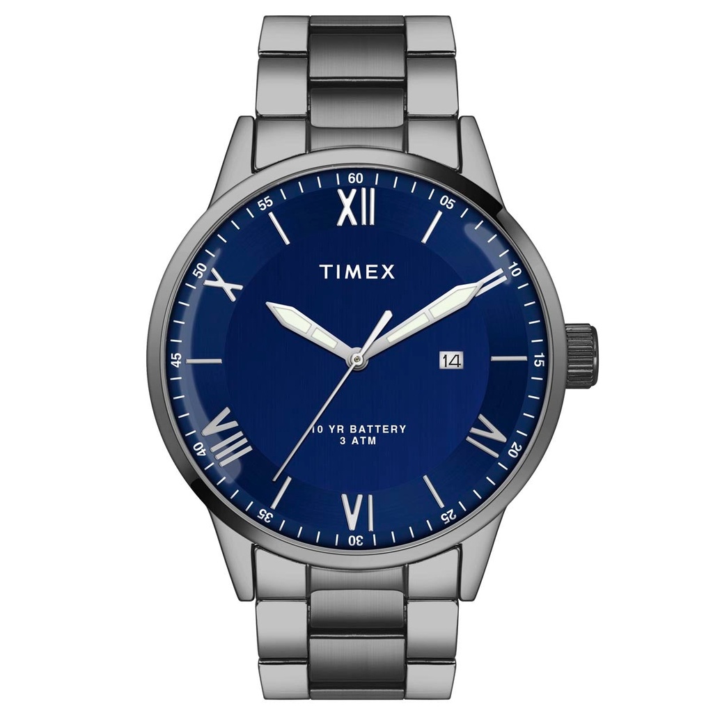 [TWEG19920] Timex Men Analog Blue Round Brass Dial Watch- TWEG19920