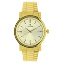 Titan Quartz Analog with Date Champagne Dial Golden Stainless Steel Strap Watch For Men