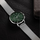 Titan Light leathers Multifunction Anthracite Dial Stainless Steel Strap Watch For Men