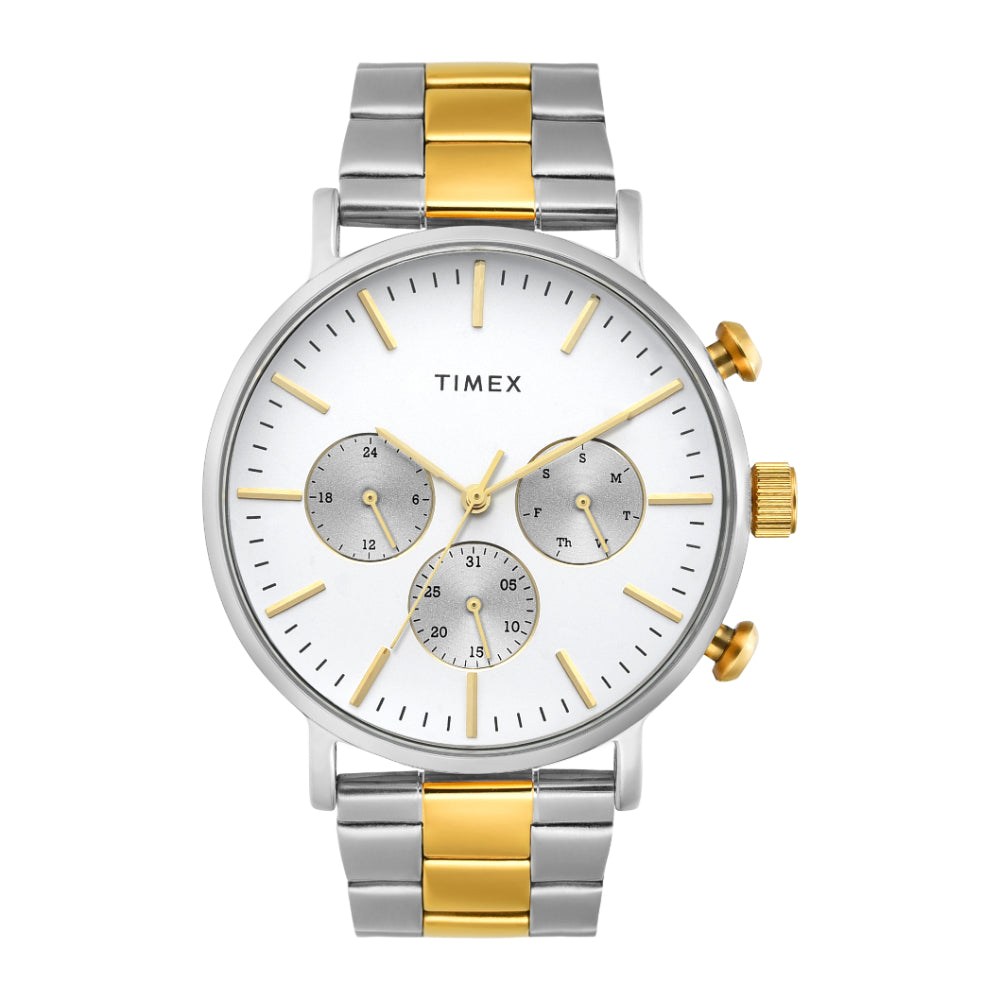 [TWEG20026] Timex Men Warm Silver Round Multifunction Dial Watch- TWEG20026