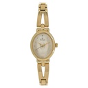 Titan Quartz Analog Champagne Dial Golden Stainless Steel Strap Oval Shaped Watch For Women