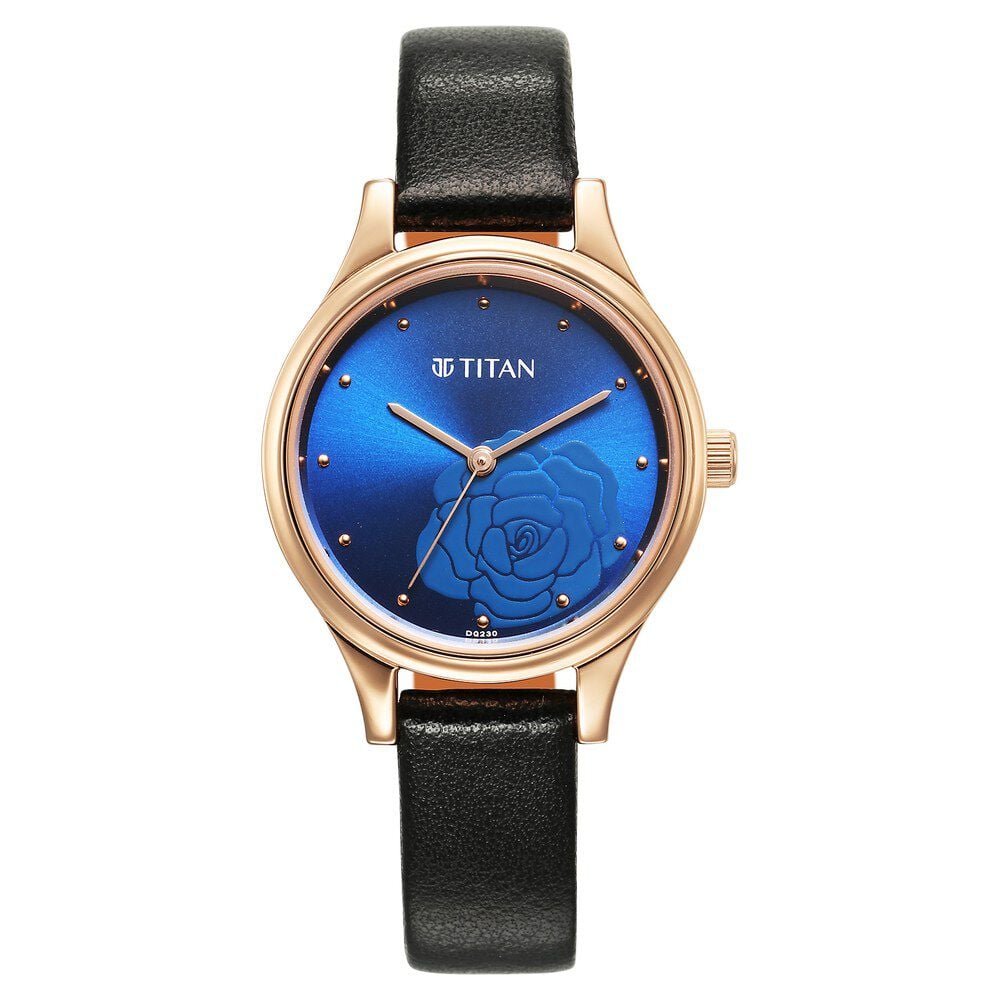 [2679WL01] Titan Karishma Quartz Analog Blue Leather Strap for Women