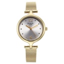 Titan Raga Showstopper Quartz Analog Silver Dial Golden Metal Strap Watch For Women
