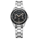 Titan Glamour Quartz Multifunction Black Dial Silver Stainless Steel Strap Watch For Women
