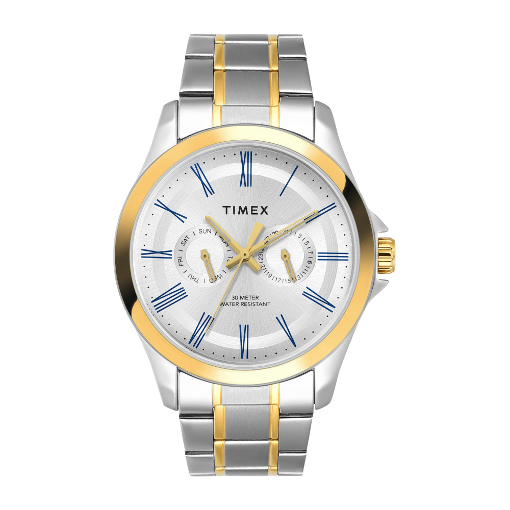 [TW000X134] Timex Men Silver Round Analog Dial Watch- TW000X134