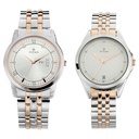 Titan Bandhan Quartz Analog with Day and Date Silver Dial Stainless Steel Strap Watch for Couple