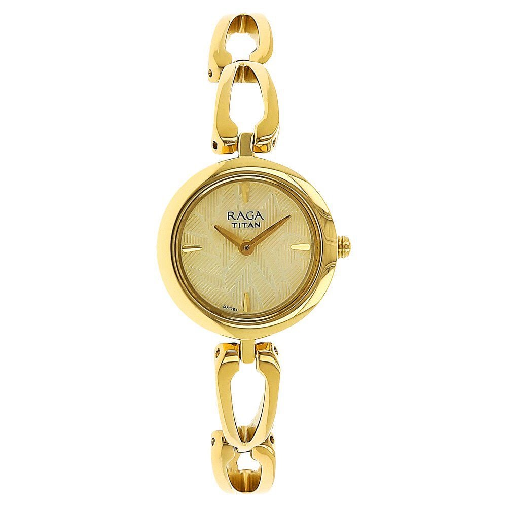 Titan Raga Foliage Champagne Dial Women Watch With Metal Strap