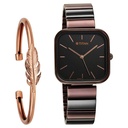 Titan Purple Stackables Quartz Analog Black Dial Two Toned Stainless Steel Strap Watch For Women