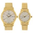 Titan Quartz Analog with Day and Date White Dial Metal Strap Watch for Couple