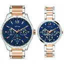 Timex Empera Pairs Blue Dial Round Case Multifunction Function Watch -TW00PR267