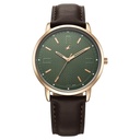 Fastrack Stunners X Quartz Analog Green Dial Leather Strap Watch For Guys