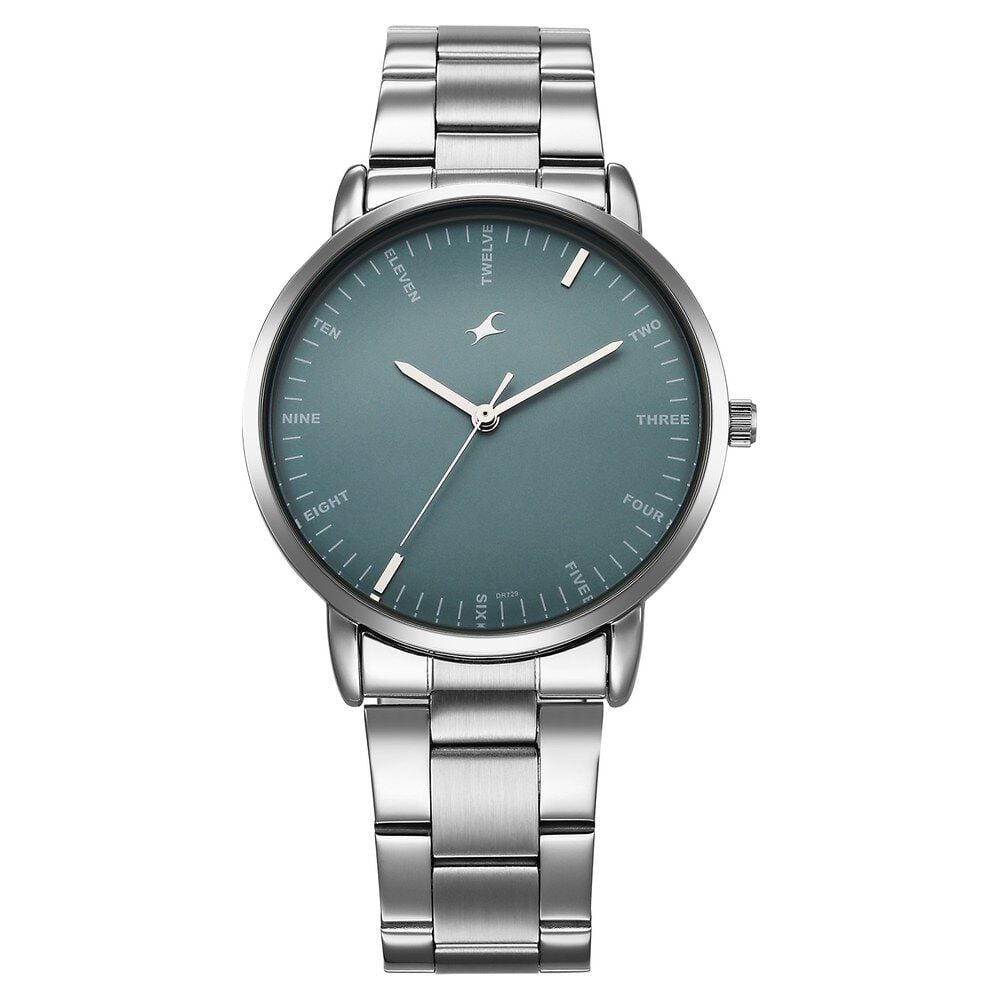 [38159SM04] Fastrack Stunners X Quartz Analog Blue Dial Stainless Steel Strap Watch For Guys