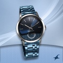 Fastrack Opulence Quartz Analog with Date Blue Dial Stainless Steel Strap Watch for Guys