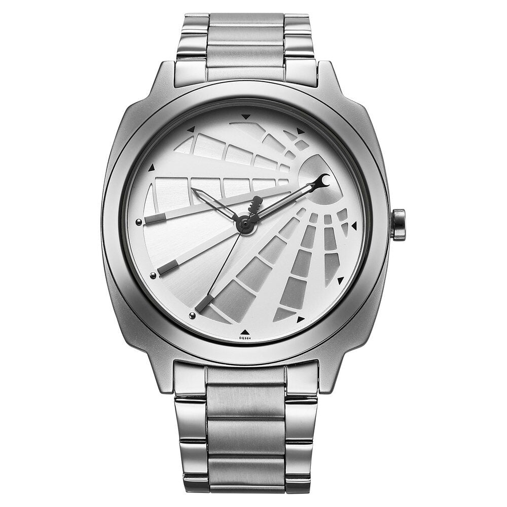 [3322SM01] Fastrack Groove Quartz Analog Silver Dial Guys Stainless Steel Watch