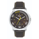Helix By Timex Brown Round Analog Leather Watch Men -TW027HG06