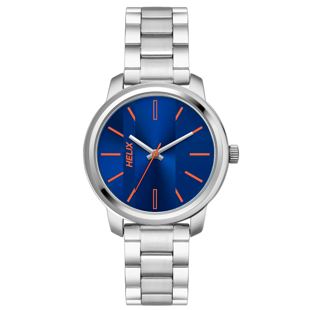 [TW048HL04] Helix By Timex Blue Round Analog Brass Watch Women -TW048HL04