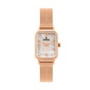 Logues Quartz Analogue Silver Dial Rose Mesh Strap Watch For Women