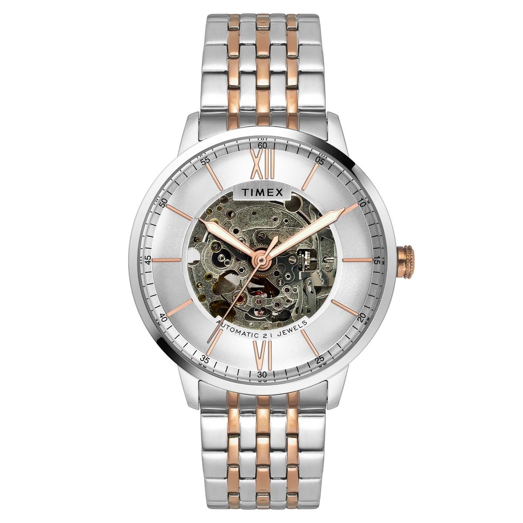 [TWEG23503] Timex Trend Men Automatic Silver Round Stainless Steel Dial Watch - TWEG23503