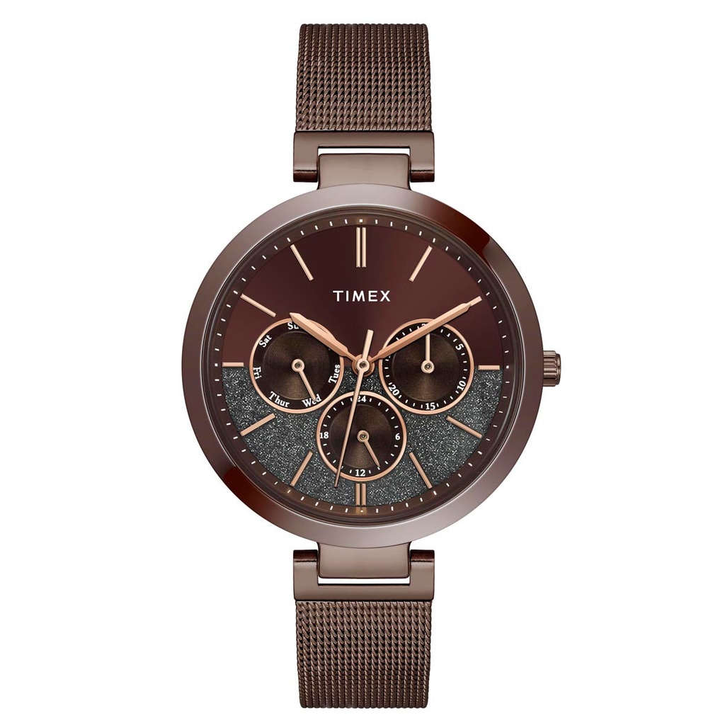 [TWEL14507] Timex Women Brown Round Dial Analog Watch - TWEL14507