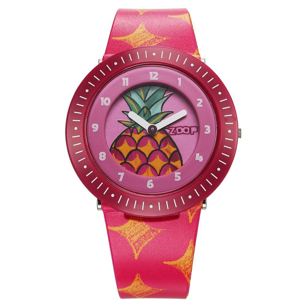 [26007pp07w] Zoop By Titan Fruit Story Quartz Analog Pink Dial Plastic Strap Watch For Kids